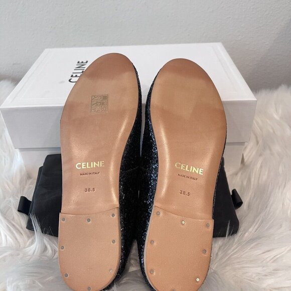 CELINE Triomphe Logo Les Ballerines Ballerina Laces Babies Alma Flats 38.5/ 39.5 - Picture 9 of 9